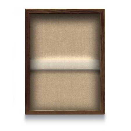 United Visual Products Indoor Enclosed Combo Board, 48"x36", Black Frame/Grey & Apricot UVCB4836B-GREY-APRICOT